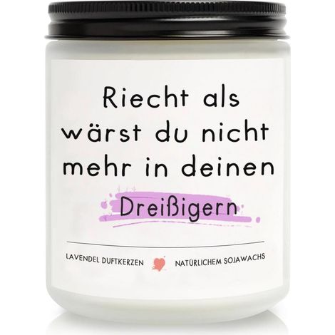 Duftkerze Lavendel 200g Sojawachs Geschenk 40. Geburtstag Frauen