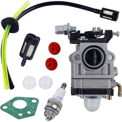 AIMOONSA Carburateur dbroussailleuse 52cc 49cc 43cc carburateur Kit de carburateur avec Tube d\'tanchit, bougie d\'allumage et filtre carburant