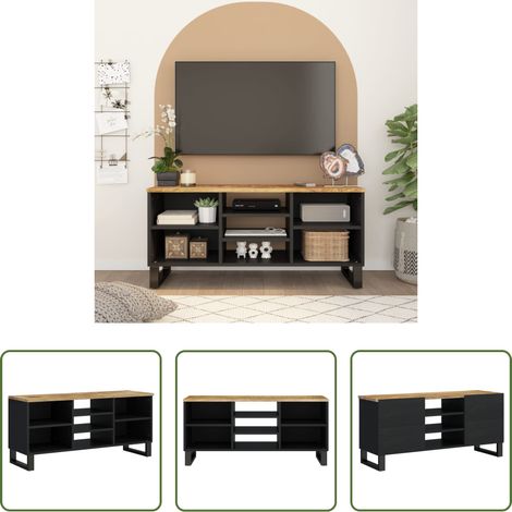 Bois de manguier - Meuble TV 100x33x46 cm bois de manguier et d'ingénierie (1/5)