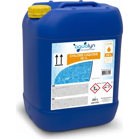 Chlore liquide 13 % 20 L Aqualyn Demi-palette de 12