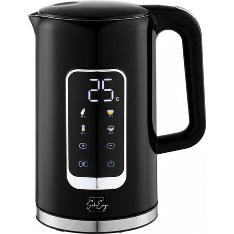 Bouilloire LCD 1,7 l - Acier inoxydable - Écran tactile couleur numérique - 13 niveaux de température - Fonction maintien au chaud - Boîtier Safe Touch - Sans BPA - Rotation à 360° (1/5)