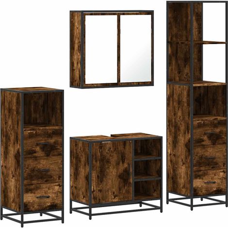 Maison Exclusive - Ensemble meubles salle de bain 4 pcs chêne fumé bois ingénierie