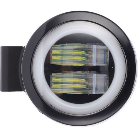 Phare antibrouillard LED 4D double lentille 20W avec halo angel eye pour moto quad camion bateau - ouverture blanche (1/5)