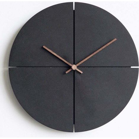 Wall Clock 30cm Vintage Wood Silent Noiseless Roman Numerals Living Room Decor (1/4)