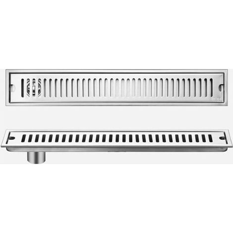 Caniveau Douche Italienne avec Filtre À Cheveux,Caniveau De Douche en Acier Inoxydable,Siphon Douche Italienn,10 60cm (1/4)