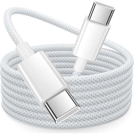 Câble USB C Charge Rapide pour iPhone Air 15 16 17 Pro Max/Plus/15/16,iPad Pro/Air, 3M Câble USB C vers USB C 60W iPhone 15 16 Cable Chargeur Type C Cordon USB C vers USB C Cable pour Samsung,Xiaomi (1/5)