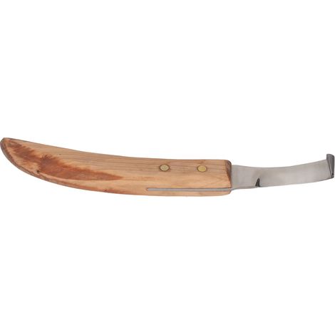 Couteau à sabots pour gaucher avec manche en bois, outil en acier courbé pour le soin des sabots des bovins (1/5)