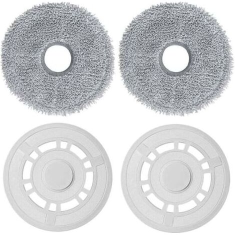 Housses de rechange pour balais avec support, compatibles avec les aspirateurs robots Xiaomi X20+, Dreame L10S Pro Gen 2 / L10 Ultra / L10S Pro / L10S Ultra / L10 Prime / X20 Pro (Blanc) (1/4)