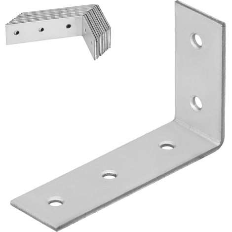 Ángulo de carpintero, conector de construcción, acero galvanizado, 50x80x25 mm, 12 unidades