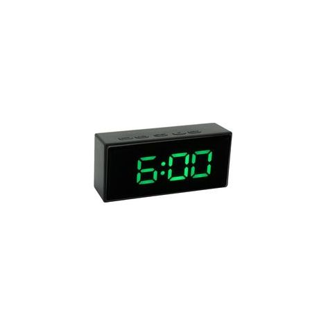 Réveil numérique avec capteur de température – Affichage LED vert – Rétroéclairage intelligent – Fonction snooze – Design moderne pour chambre ou bureau (1/5)