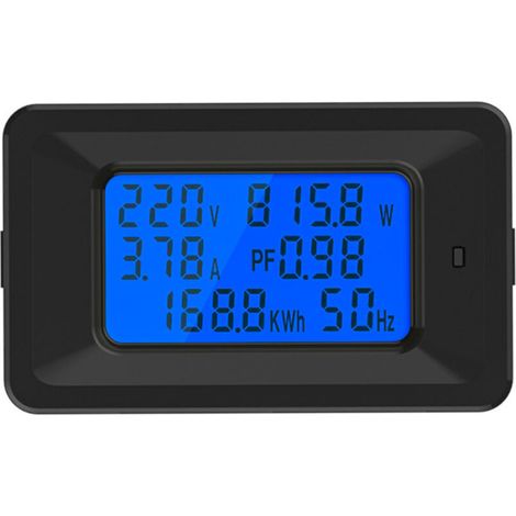 Indicateur de consommation électrique Compteur électrique domestique multifonctionnel, compteur watt-heure, compteur de tension et de courant à affichage numérique AC, moniteur de puissance - 100A (1/2)