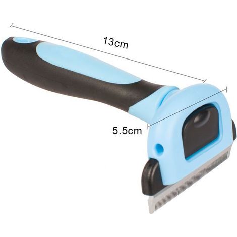 Brosse carde pour chien - 13 x 5,5 cm - TPE/TPR - Acier inoxydable (1/5)