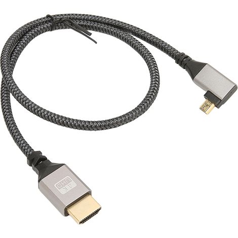 Câble HDMI Micro Mâle à HDMI Mâle Anglé 4K 60Hz 18Gbps 0.5M Haute Vitesse (1/5)