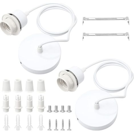 Stück E27 weißes Pendelleuchtenkabel, 100 cm verstellbares Kabel, kompatibel mit Kronleuchtern, E27 weiße Pendelleuchte, Baldachinleuchte für Küche, Wohnzimmer, Esszimmer (1/5)