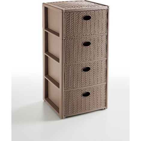 Cassettiera in Plastica elegance 4 cassetti Tortora  Stefanplast (1/2)