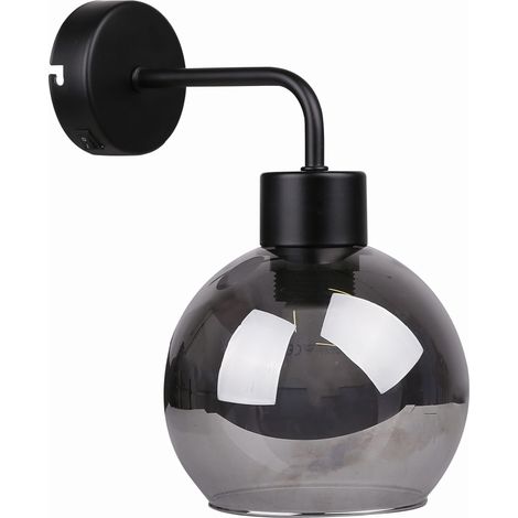 Applique Candellux Lady nera vetro fumé E27 interruttore (1/3)
