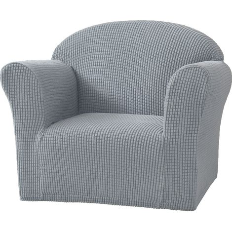 Wasserdichter Sofabezug aus Stretch-Jacquard-Spandex (1-Sitzer, Hellgrau)