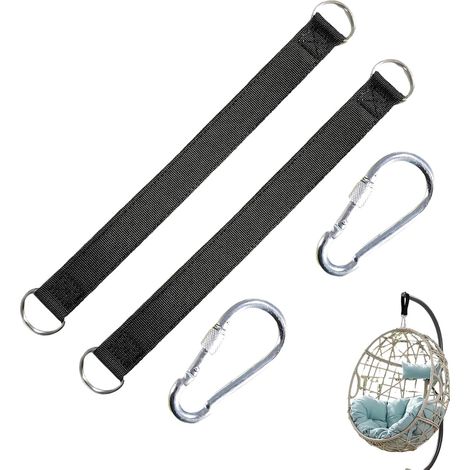 Hammock Straps 2pcs 50cm Heavy Duty 200kg Slings with Carabiners for Garden Swing Seat Hanging Outdoor Use Secure Durable (1/5)