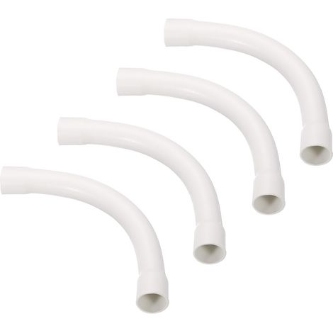Raccord Coudé PVC 32mm - Lot de 4 - Blanc Résistant - Changement Direction Tuyau - Électricité et Irrigation - 225x225mm (1/5)