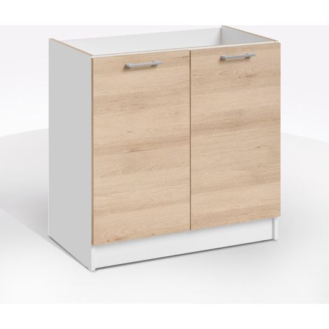 SOTTOLAVELLO ECO CM 80X46 H.82 BIANCO E ROVERE ARTISAN (1/5)