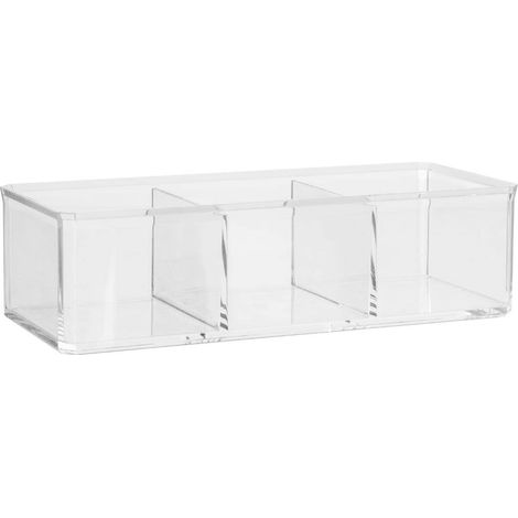 Caja de algodón selena de 3 compartimentos transparente - 5five