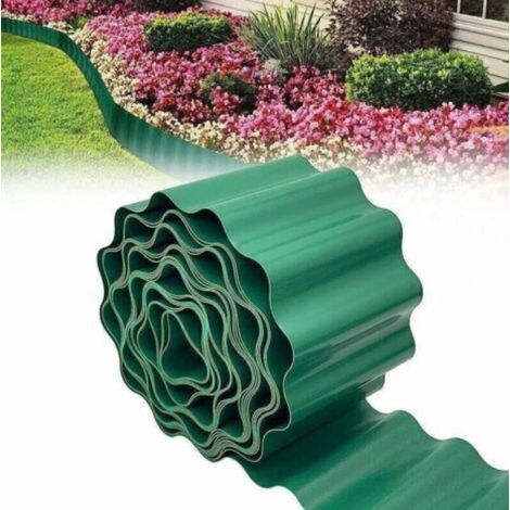 Bordure de Jardin Flexible Clôture Ondulée Barrière de Pelouse Décoration Extérieure Séparation Jardin PP Vert 9 m x 10 cm