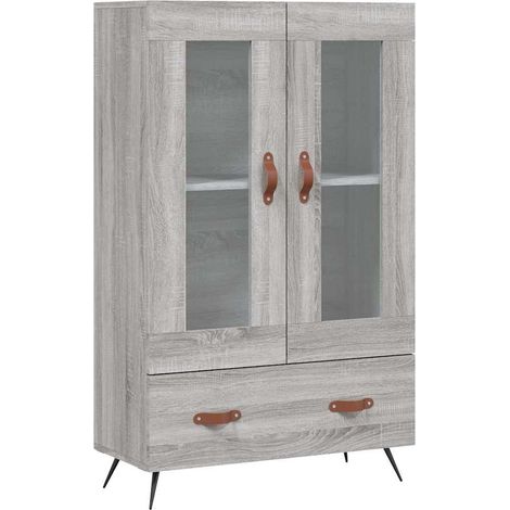 Buffet haut Meuble de rangement sonoma gris 69,5x31x115 cm bois d'ingénierie (1/5)
