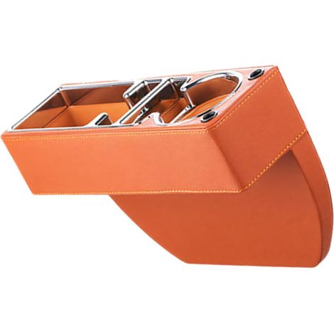 Solution de rangement polyvalente en cuir pour siège passager avec porte-gobelet et poche pour téléphone - S'adapte à la plupart des voitures - 30 cm x 10 cm x 6 cm - Rangement pour lunettes (1/5)