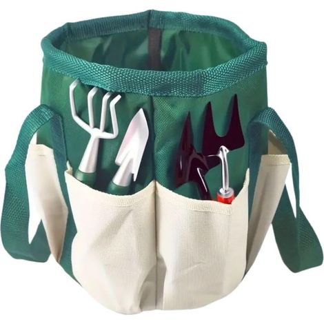 Sac d'Organisateur d'Outil de Jardin avec 6 Poches, Organisateur de Produits de Nettoyage, Sac fourre-Tout de Jardin en Tissu Oxford, Rangement pour Produits de Nettoyage pour Le Jardin (1/5)