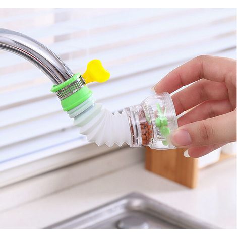 Égouttoir de robinet rotatif peut étendre le filtre à pierre médical arroseur de douche purificateur d'eau anti-éclaboussures de cuisine domestique (vert) MNS (1/4)