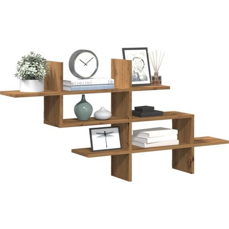 Estante pared madera ingeniería roble artisan 124,5x18x60,5 cm vidaXL