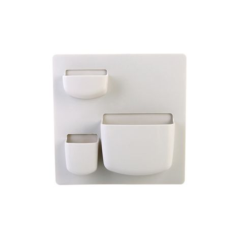 Filiyano – Support mural adhésif pour usage domestique, support mural perforé sans support de rangement (surface verticale gris clair) (1/5)