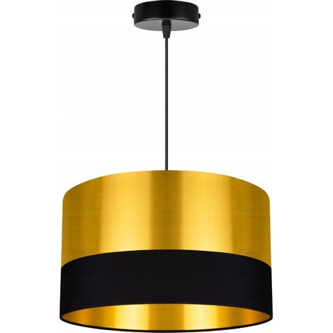 DECKENHÄNGELAMPE, GOLDENER LAMPENSCHIRM, LED