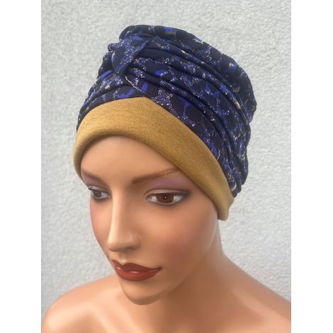 Turbante de mujer Ela 535, gorro de punto cálido, suave, drapeado, a la moda. (1/5)
