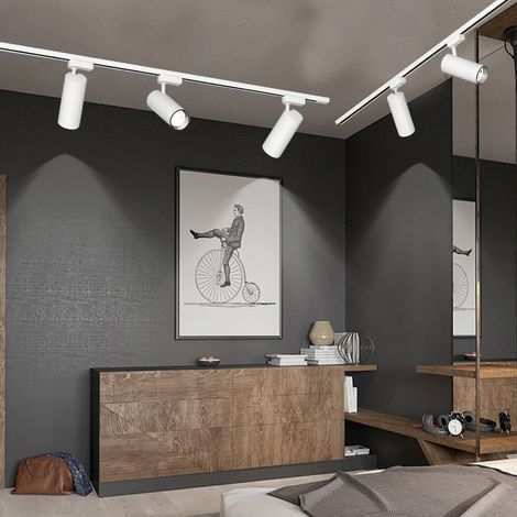 Maximale Helligkeit 6er Schienensystem 30W Kaltweiß Weiß – LED Track Light Set für Studio, Shop & Ausstellung