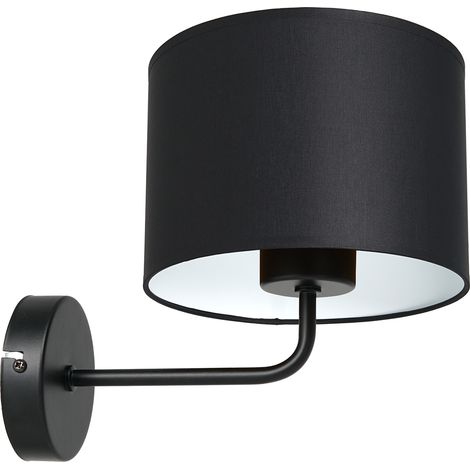 Applique noire abat-jour blanc Arden E27 15W Luminex