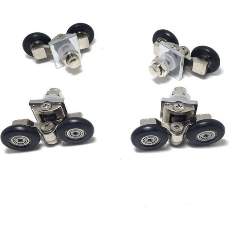 Lot de 4 roulettes pour porte de douche réglables 25 mm (1/5)