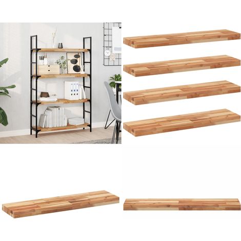 Schweberegale 4 Stk. 100x20x4 cm Massivholz Akazie Ölbehandelt - Wandregal - Holzwandregal - Regal - Deko Regal - Wohnzimmerdeko - Home & Living (1/5)