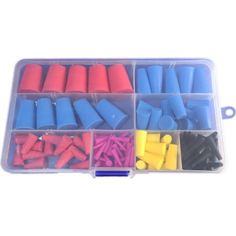 100 bouchons en silicone conique, étanchéité renforcée, électroplacés, pour tubes et raccords industriels (1/5)