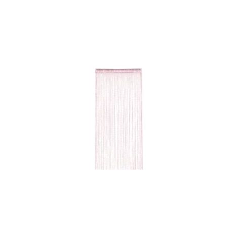 Rideau à Fils 100x200 cm Rose, Décoration Élégante pour Porte, Fenêtre, Séparation de Pièce, Franges Pompons