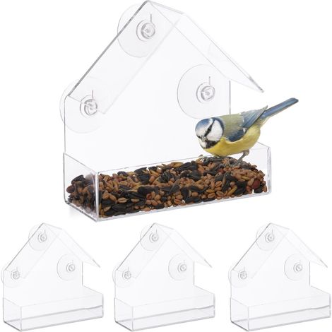 Comedero para pajaros para ventanas juego de 4