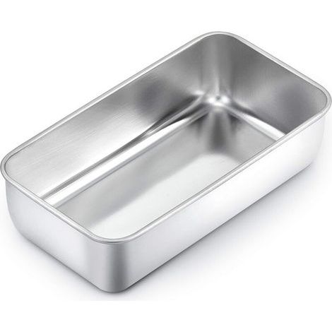 Moule à pain en acier inoxydable, moule à gâteau rectangulaire, 2214.56.5cm, Moule rectangulaire pour pain/gâteau/toast, Sain, Facile à nettoyer et résistant au lave-vaisselle (1/5)
