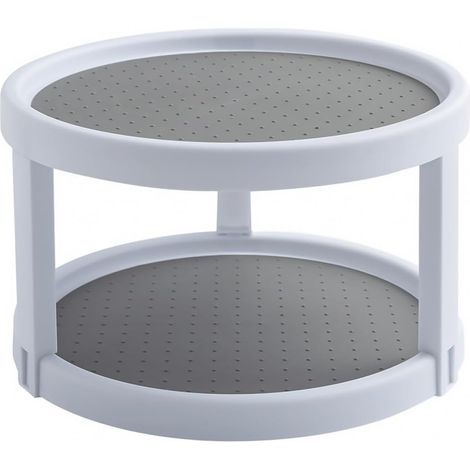 Étagère de rangement rotative à double niveau pour cosmétiques, blanche, organiseur de bureau pour coiffeuse et salle de bain