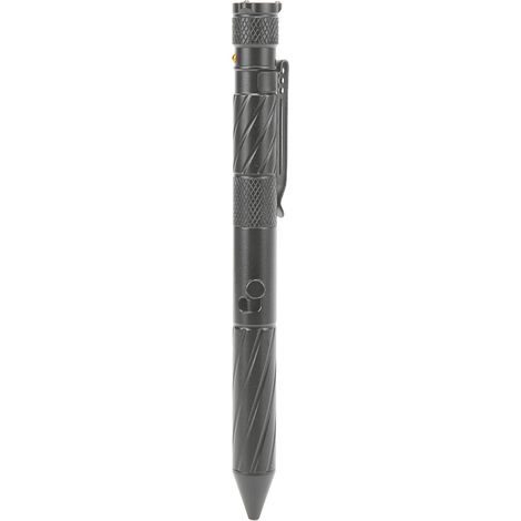 Stylo de camping haute résistance, écriture fluide et rapide, stylo d'autodéfense avec lampe intégrée pour activités de plein air, gris (1/5)