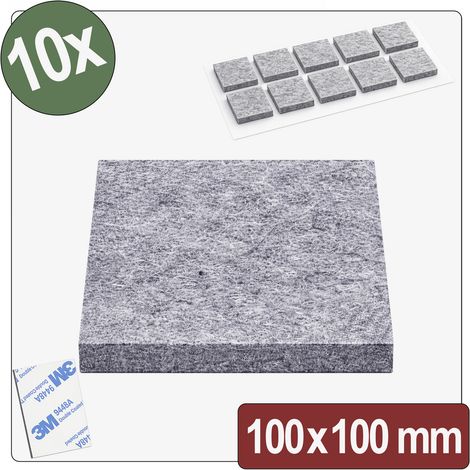 Quadrios 26SA114 Filzgleiter selbstklebend, rund Grau (L x B x H) 100 x 100 x 4 mm 10 St.