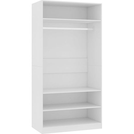 INLIFE Garde-robe Blanc 100 x 50 x 200 cm Aggloméré (1/5)