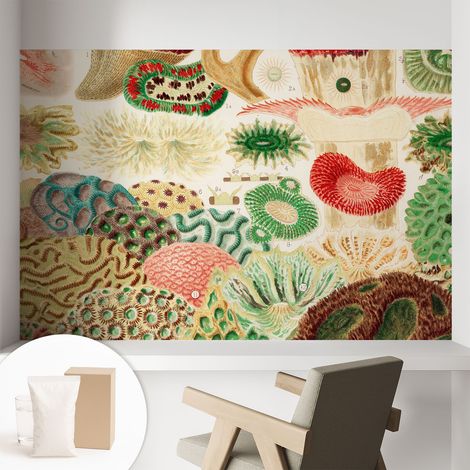 Papier peint intissé avec imprimé installation simple qualité excellente sans désordre - Colle incluse gratuite Formes organiques 104x70 cm (1/5)
