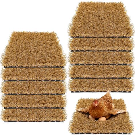 Lot de 10 coussins de nichoir pour poules, 30 x 30 cm, tapis de nids de poulet, lavables, nids d'oiseaux pratiques pour la ferme, l'arrière-cour, le jardin (1/5)