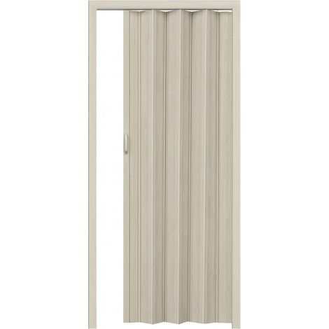 Porta a soffietto moderna in pvc con venature in rilievo senza serratura - Misura 215x84 cm e spessore di 3 cm - maniglia e chiusura banda magnetica - (1/5)