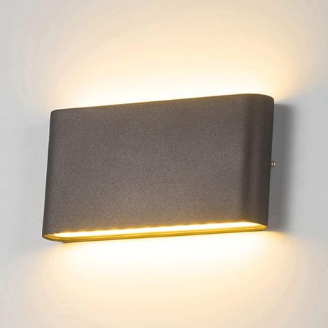 Lumière de nuit de bascule pour extérieur, applique moderne 12W LED pour éclairage de jardin, lampadaire atmosphérique à bande métallique, applique décorative minimaliste pour mur extérieur, applique (1/5)